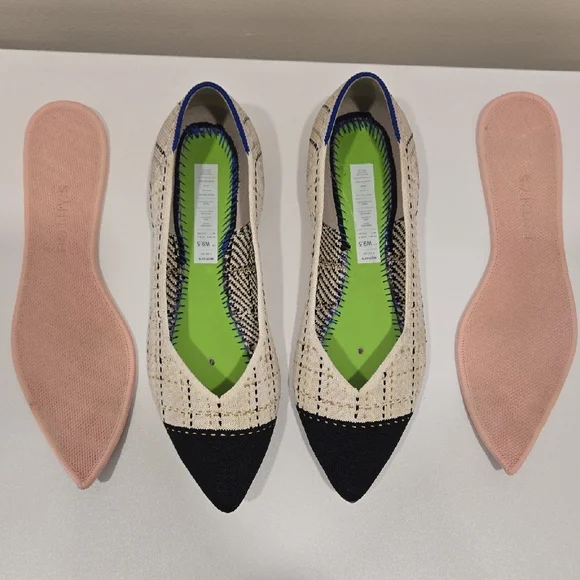 Rothy's Cream and Black Pointed Flats - Picture 10 of 10